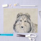 Papier Mousseline Peinture Shetland Sheepdog - Jolie art original ch (Artisanat)
