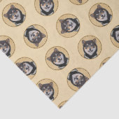 Papier Mousseline Peinture Shiba Inu Black et Tan Original Chien Art (Détail)