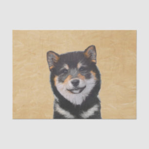 Papier Mousseline Peinture Shiba Inu (Noir et Tan) - Art Chien