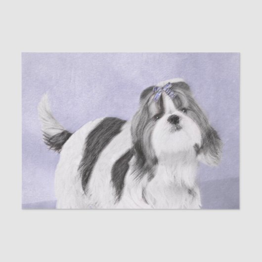 Papier Mousseline Peinture Shih Tzu - Cute Original Chien Art (Recto)