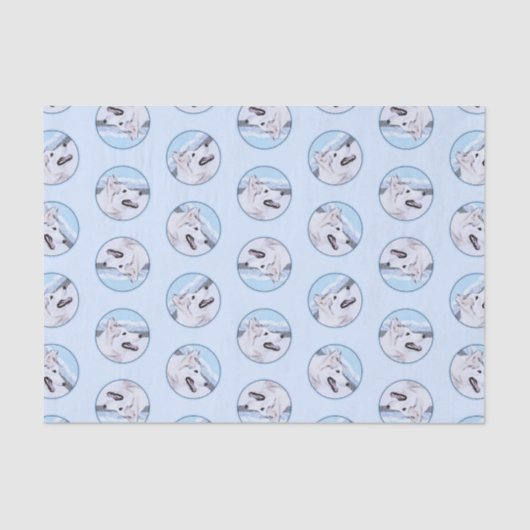 Papier Mousseline Peinture sibérienne Husky Argent et Chien blanc Ar (Recto)