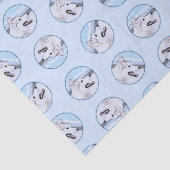 Papier Mousseline Peinture sibérienne Husky Argent et Chien blanc Ar (Détail)