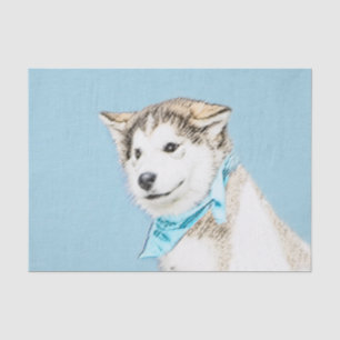 Papier Mousseline Peinture Sibérienne Husky Puppy - Art Chien origin