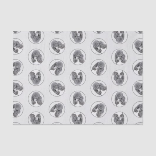 Papier Mousseline Peinture standard de caniche Parti Black White Chi (Recto)