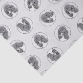 Papier Mousseline Peinture standard de caniche Parti Black White Chi (Détail)