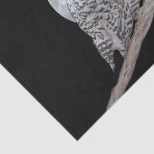 Papier Mousseline Peinture sur la Chouette des neiges et la Lune - A (Détail)