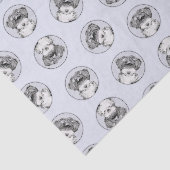 Papier Mousseline Peinture Tibétaine Terrier Art Chien noir et blanc (Détail)