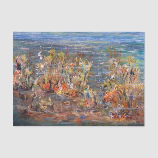 Papier Mousseline Peinture tropicale d'aquarium de poissons du monde (Recto)