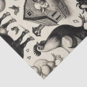 Papier Mousseline Peinture vintage d'animaux de ferme (Détail)