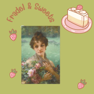 Papier Mousseline Peinture vintage D'Une Dame Aux Fleurs Découpage