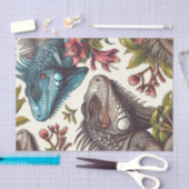 Papier Mousseline Peinture vintage Iguana sans fil (Artisanat)