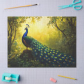 Papier Mousseline Peinture vive d'une découpage de paon (Artisanat)