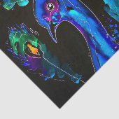 Papier Mousseline Peinture Whimsical Peacock (Détail)