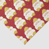 Papier Mousseline Pékin Père Noël en or avec Pois rouges (Détail)