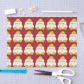 Papier Mousseline Pékin Père Noël en or avec Pois rouges (Artisanat)