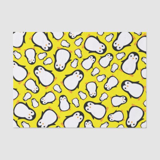 Papier Mousseline Penguin mignon Hiver 1er anniversaire fête (Recto)