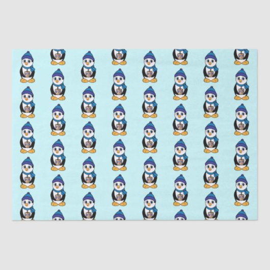 Papier Mousseline Penguin tenant un rêve à Hanoukka (Recto)