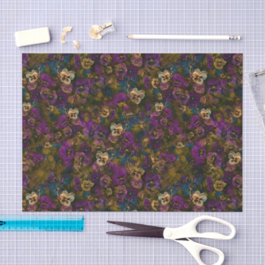 Papier Mousseline Pensées op 3 (Artisanat)