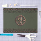 Papier Mousseline Pentacle bois brindilles Olive Green Wiccan (Artisanat)