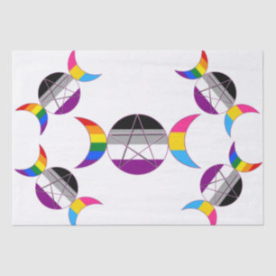 Papier Mousseline Pentacle de la déesse gay pride Triple Moon