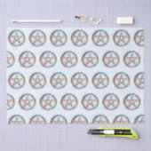 Papier Mousseline Pentagramme Bleu Chariot Bleu clair Halloween (Artisanat)