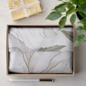 Papier Mousseline Peonies blanches | Simple | Rustique (Cadeau)