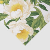 Papier Mousseline Peonies de Claire de Lune blanches et jaunes (Détail)