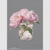 Papier Mousseline Peonies douces modernes sur la page de découpage a