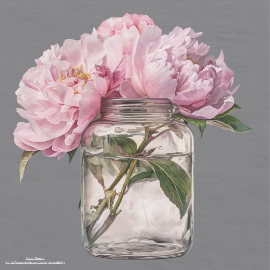 Papier Mousseline Peonies douces modernes sur la page de découpage a