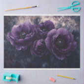 Papier Mousseline Peonies violettes foncées Découpage gothique (Artisanat)