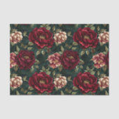 Papier Mousseline Peony Dark Romantique Bourgogne (Recto)