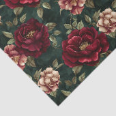 Papier Mousseline Peony Dark Romantique Bourgogne (Détail)