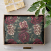 Papier Mousseline Peony Dark Romantique Bourgogne (Cadeau)