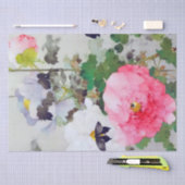 Papier Mousseline Peony et papillon (détail), Watanabe Seitei (Artisanat)