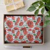 Papier Mousseline Pépites rouges dans un champ sur blanc (Cadeau)