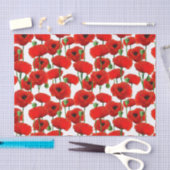 Papier Mousseline Pépites rouges modèle floral (Artisanat)