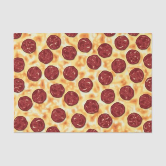 Papier Mousseline Pepperoni Pizza Motif (Recto)