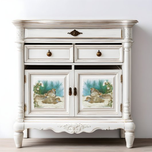 Papier Mousseline perdrix anglaise avec gorges et chardons, Art