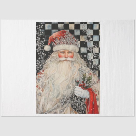 Papier Mousseline Père Noël à bijoux (Recto)