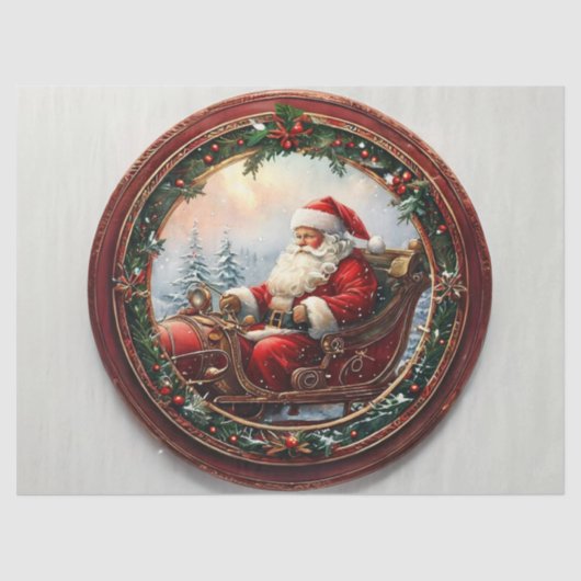 Papier Mousseline Père Noël à l'ancienne dans Découpage de cadre déc (Recto)