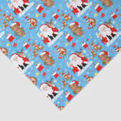 Papier Mousseline Père Noël Avec Des Animaux Forestiers (Détail)