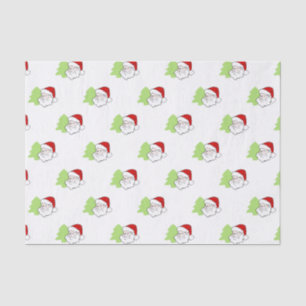 Papier Mousseline Père Noël avec Motif d'arbre de Noël