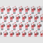 Papier Mousseline Père Noël Avec Vin Rouge Verre & Vin Sac Noël (Recto)