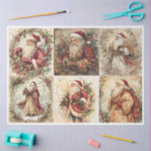 Papier Mousseline Père Noël Carrés de Noël (Artisanat)