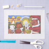 PAPIER MOUSSELINE PÈRE NOËL CAT NOËL TISSUE PAPIER (Artisanat)