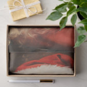 Papier Mousseline Père Noël classique souriant avec casquette rouge (Cadeau)