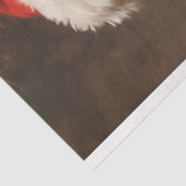 Papier Mousseline Père Noël classique souriant avec casquette rouge (Détail)