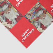 Papier Mousseline Père Noël Classique - Vérifier Deux Fêtes Rouge (Détail)