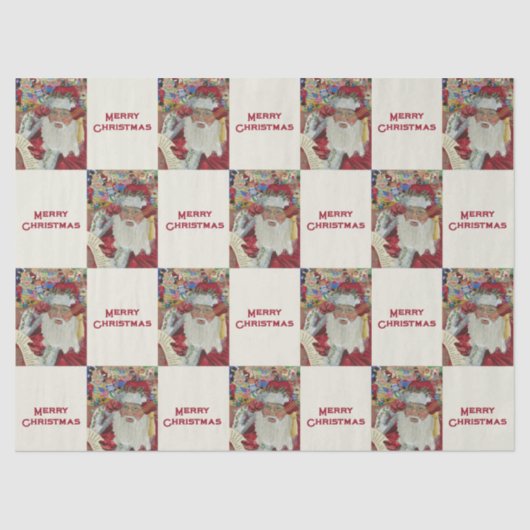 Papier Mousseline Père Noël Classique - Vérifier Deux Fois Blanc Vac (Recto)