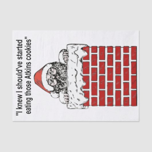 Papier Mousseline Père Noël Coincée Dans Un Papier Tissu Chimney (Recto)